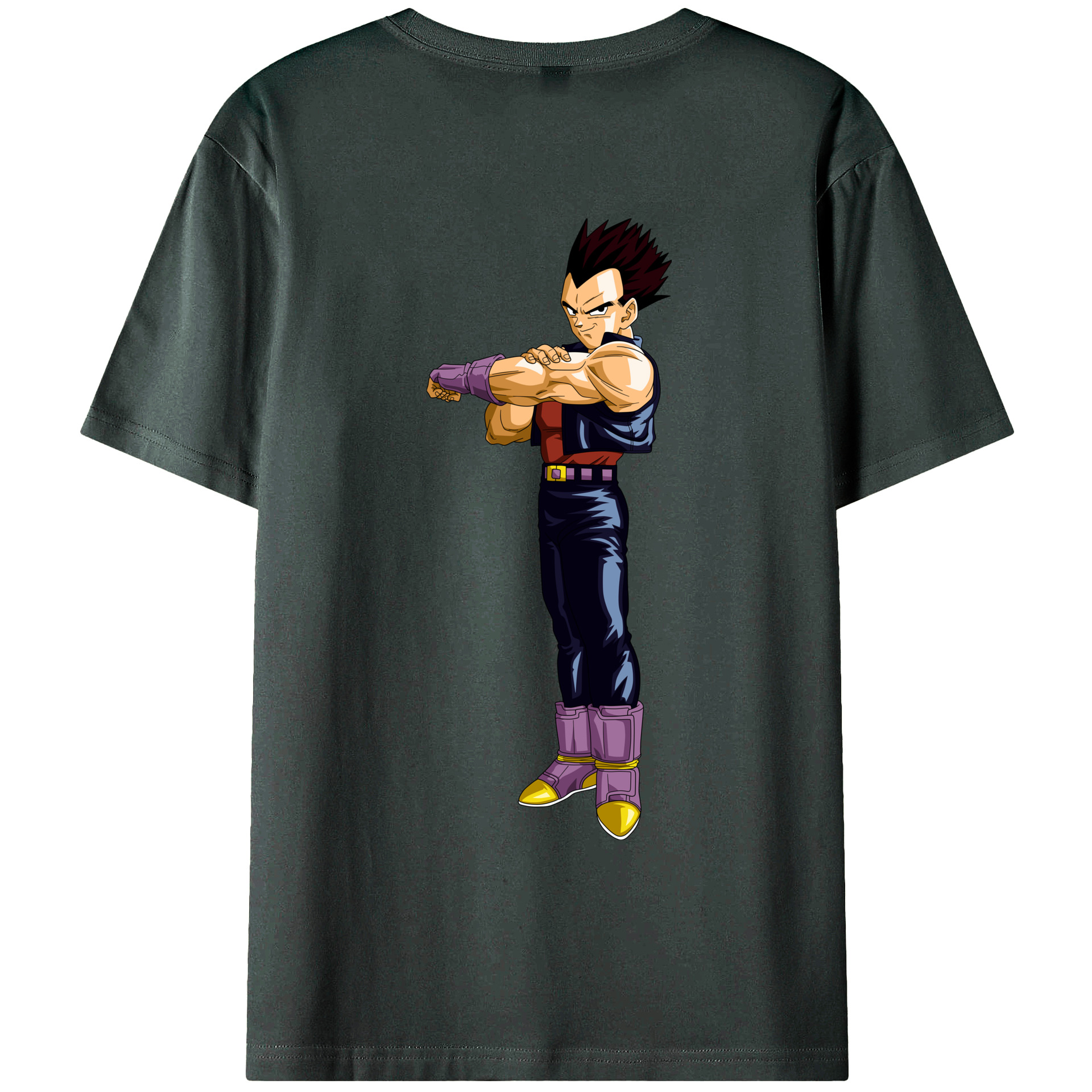 （画像用） ドラゴンボール ベジータ四世（Bejīta Yonsei）DRAGON BALL Vegeta IV 綿100％ メンズ半袖Tシャツ（バックプリント） 通気性